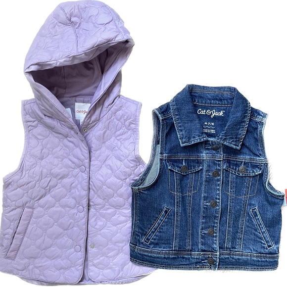 Cat & Jack Jackets & Coats Nwt Girls Medium 78 Puffer Vest And Jean